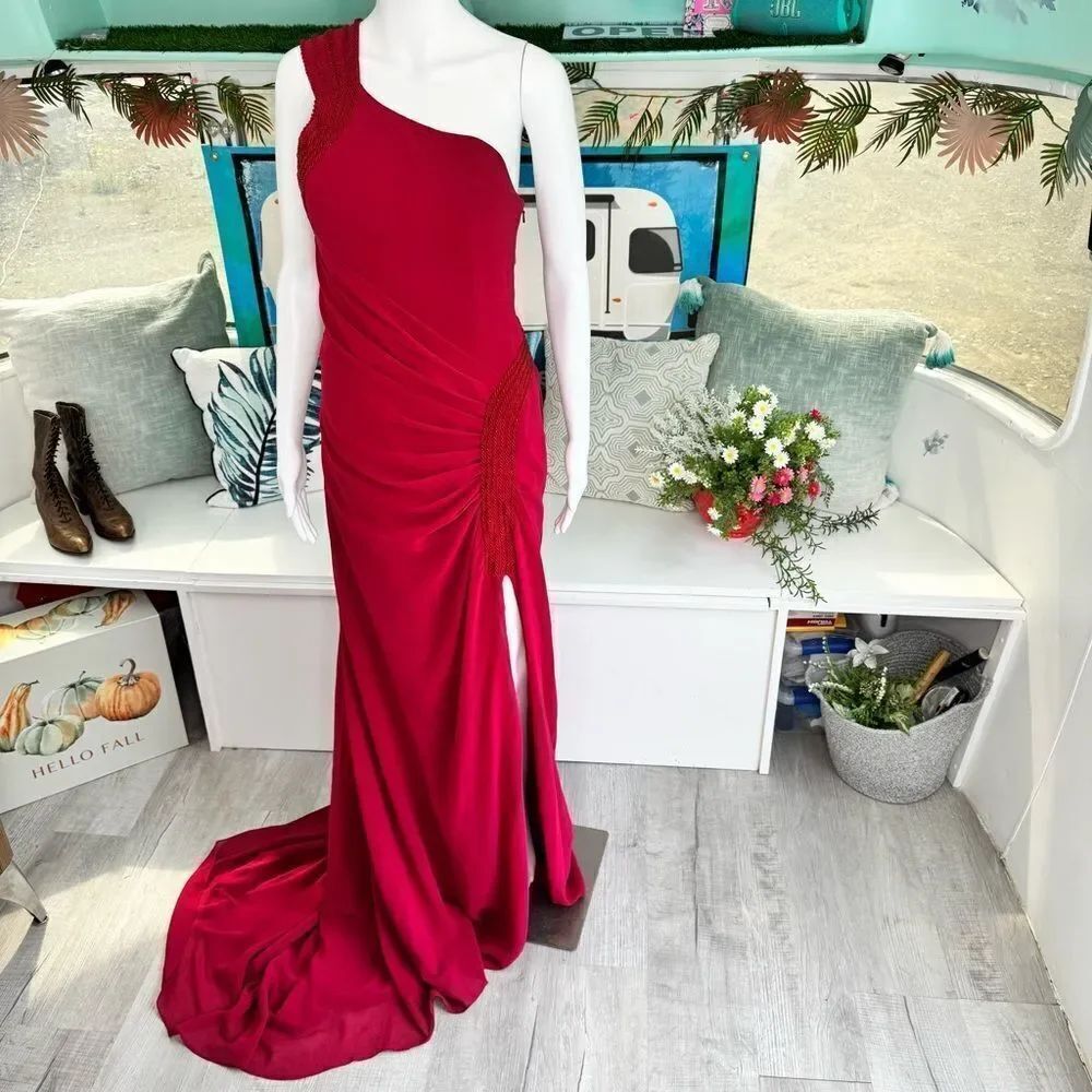 NWT Celeb Elegant Pink One-Shoulder Gown
